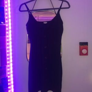 Black Garage Button Dress